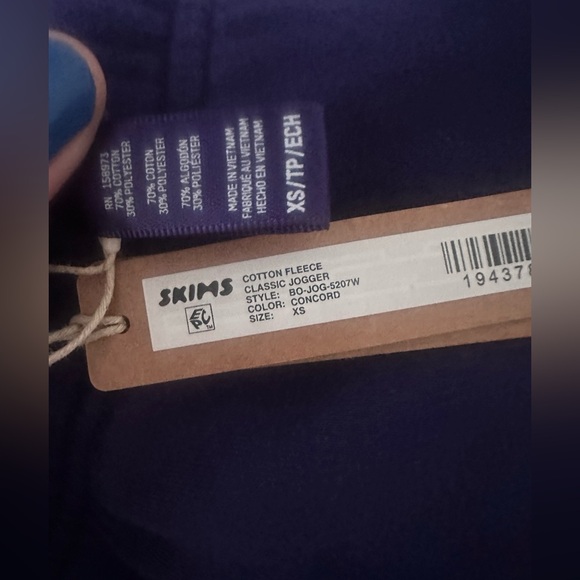 25. Skims CONCORD cotton fleece jogger XS NWT!💙 - Picture 5 of 5